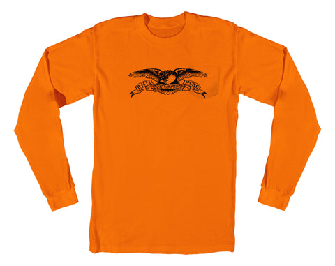 AH L/S BSC EAGLE PKT ORNG/BK
