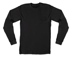 AH L/S DROP HERO PKT BLK/BLK TEE