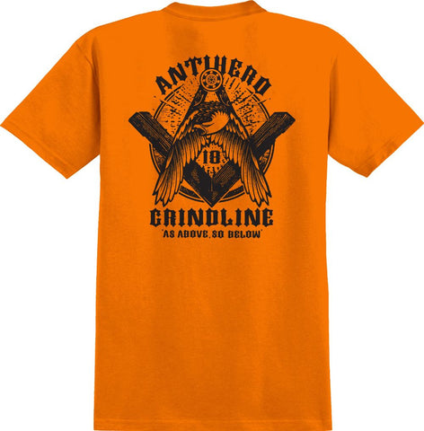 GRINDLINE X ANTIHERO ORANGE POCKET TEE