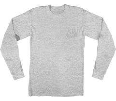 DROP HERO L/S POCKET TEE GREY